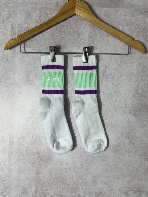 Meia Altai Listras Roxo/Verde/Branco - comprar online