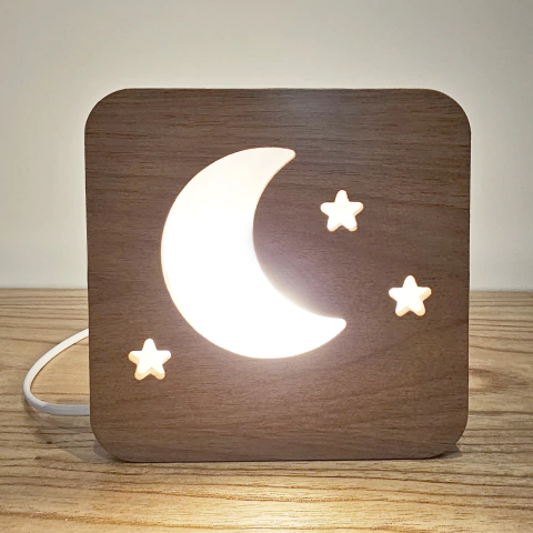 Lámpara Box Madera Luna - comprar online