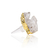 Stopper Drusa De Cristal Quartzo Branco com Banho Ouro