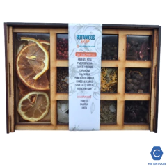 Caja de madera con 9 botánicos y 3 cítricos