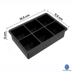 comprar Cubetera de silicona de 6 hielos grandes cuadrados resisten horno