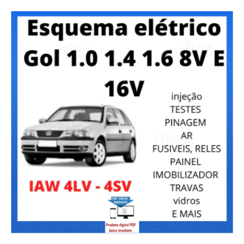 Esquema Elétrico Volkswagen Gol G3 1.0 1.4 1.6 8v E 16v Iaw 4lv - comprar online