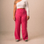 Calça Pantalona Tricot Aura- Rosa