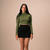 Cropped Gola Alta Flora- Verde Oliva - loja online