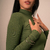 Cropped Gola Alta Flora- Verde Oliva - comprar online
