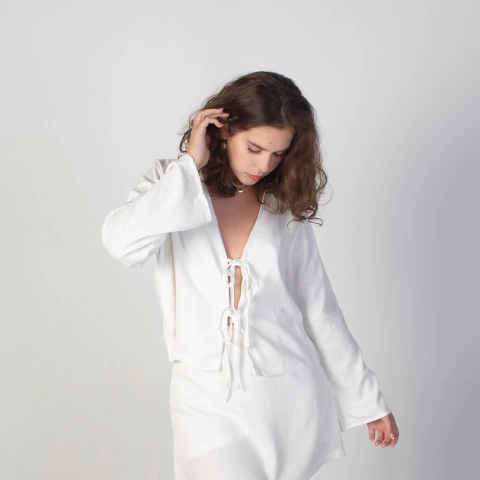 Blusa Amarração Giu- Off White