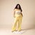 Calça Pantalona Linho Sampa- Amarelo - comprar online