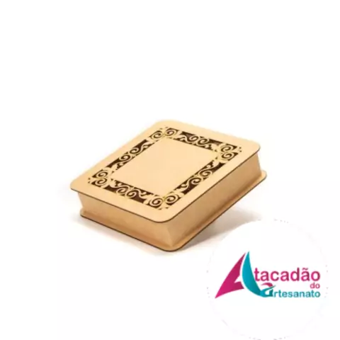 Caixa em mdf à laser trabalhada 25 x 25 x 5 cm