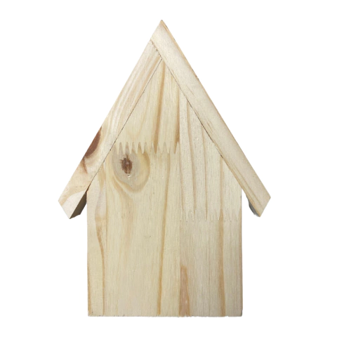 Casinha com telhado em pinus decorativa - 15 x 23 cm