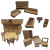 Kit De Mini Móveis De MDF Cru Para Casinha Média - comprar online