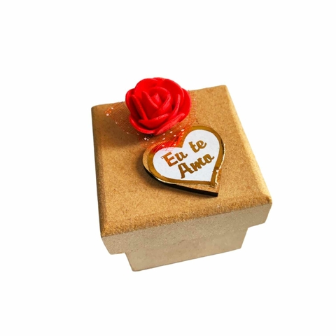 10 Caixas Decoradas com Rosa Eu te amo para lembrança 5 cm Dia das mães e Dia dos namorados