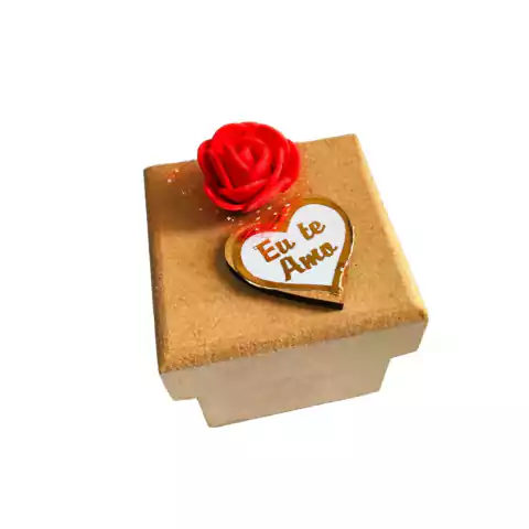 10 Caixas Decoradas com Rosa Eu te amo para lembrança 5 cm Dia das mães e Dia dos namorados