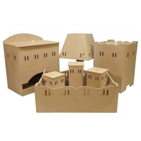 Kit Bebê Passa Fita 7 Peças - MDF Cru