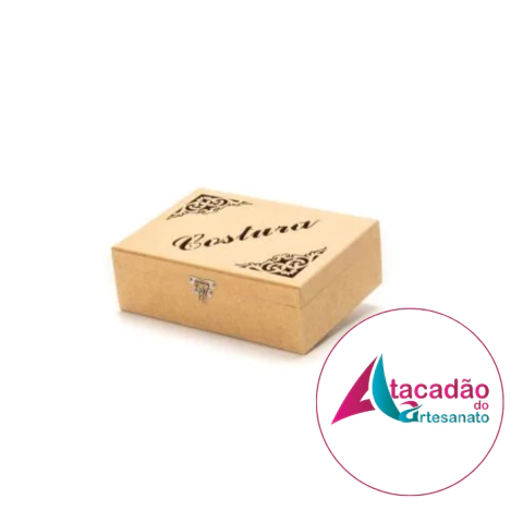 Caixa costura à laser com fecho MDF - 17 x 23,5 x 8 cm - ref 865