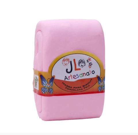 Massa de biscuit 90 grs Rosa claro - JL Artesanato