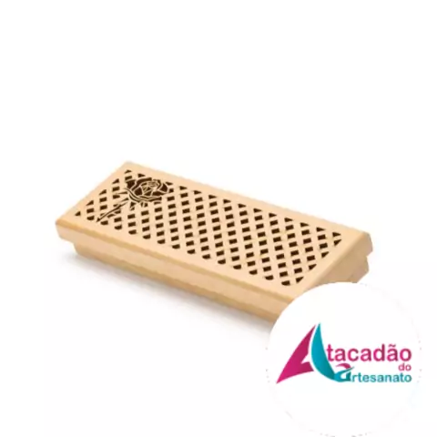 Caixa botão de rosas em Mdf modelo Bis laser 20 x 3.5 x 7,6 cm