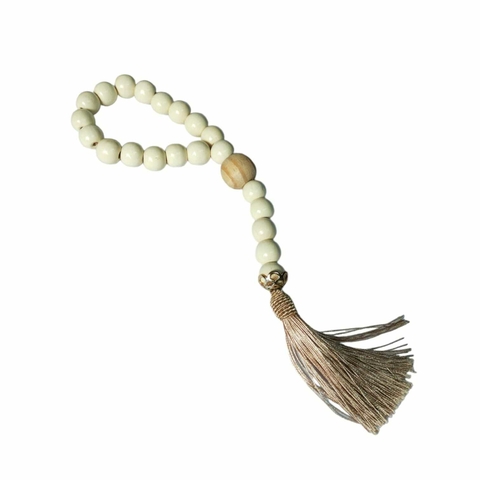 Colar de madeira marfim 30 cm - Centro de mesa ou Presente Elegante