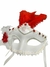 Máscara Para Carnaval Bloquinho Folia Festas - Branca Com Detalhes Vermelho na internet