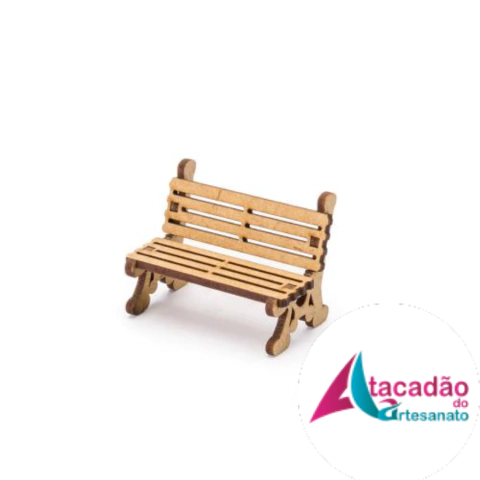 Miniatura banco de jardim simples n1 MDF - Mini móveis casinha de boneca