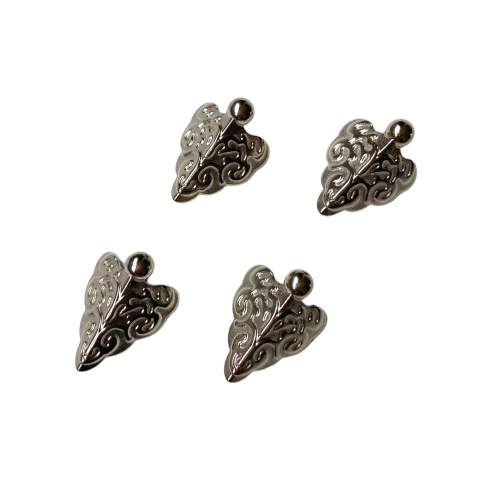 Kit Pezinhos Em Metal Prata Modelo Diamante - 4 peças