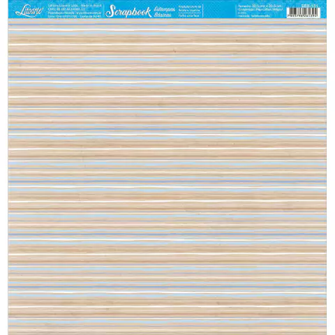 Papel para Scrapbook Estampas básicas - Listras horizontais azuis 30,5 x 30,5 cm SBB-131