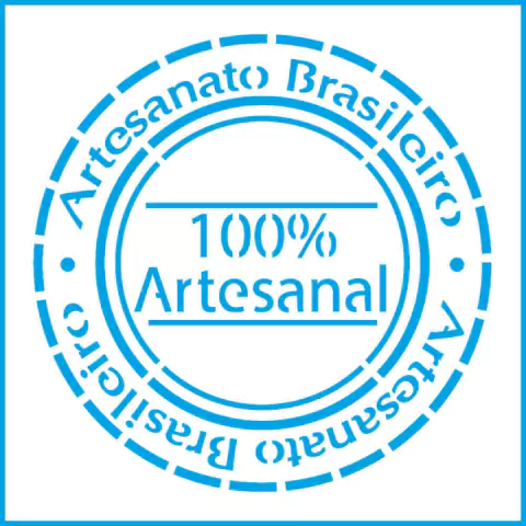 Stencil Selo Artesanato Brasileiro 100% artesanal 10x10 cm Litoarte ST-X-369