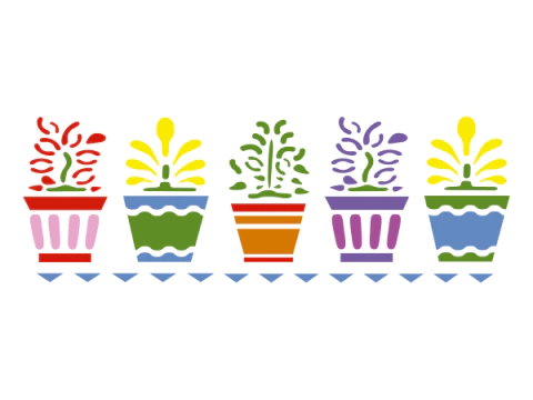 Stencil Vasos 30x10cm Acrilex ref.1170