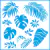 Stencil Folhas tropicais III 20x20 cm Litoarte STXX-132