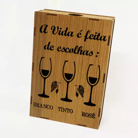 Caixa Porta Rolha de MDF Pintada (Modelo 3)