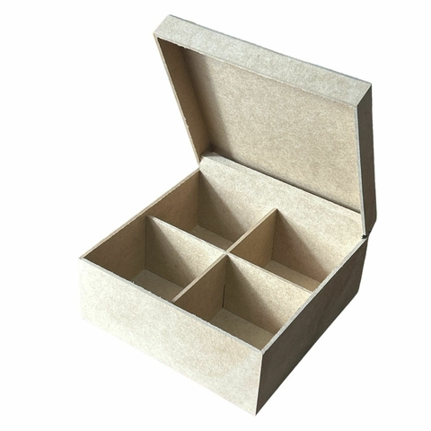Caixa MDF Chá Parafuso 4 Divisões 15x15x07 cm