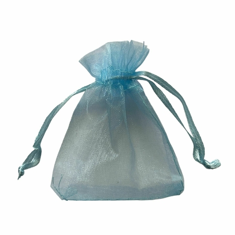 Saquinho De Organza Azul Claro 7X9cm. - 100 Unidades
