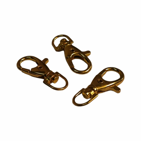 Mosquetão Lagosta Dourado 36mm. - 10 Unidades