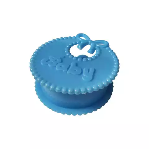 Babador Box de Acrílico Azul 08x08x03 cm Lembrança