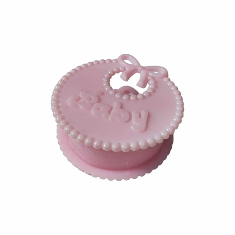 Babador Box de Acrílico Rosa 08x08x03 cm Lembrança