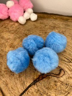Pompom De Lã Azul Claro 50mm - Para Decoração E Artesanato