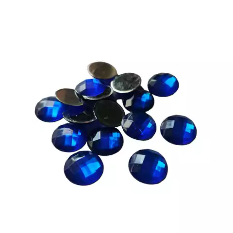 Aplique Chaton Redondo Azul Escuro Para Colagem E Artesanatos 14mm - 60 Unidades