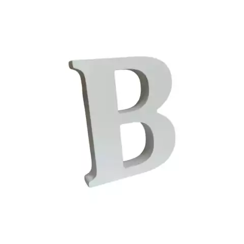 Letra Em MDF Pintada De Branco - 12cm. (Espessura de 15mm.)