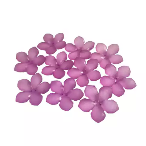 10 Flores De Acrílico Lilás - 4,5cm. - Decoração Enfeite