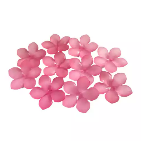 10 Flores De Acrílico Rosa - 4,5cm - Decoração Enfeite