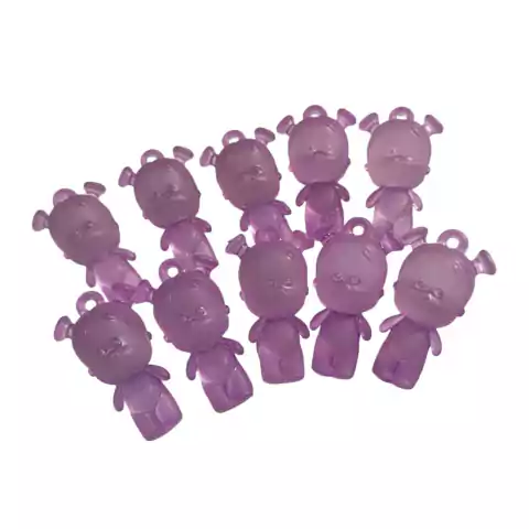 20 Bonecas Bebê De Acrílico Para Chaveiro Lilás - 4,5cm
