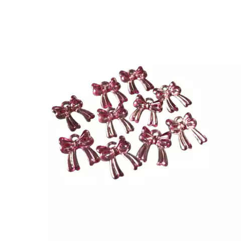 50 Apliques Chaton Lacinho Rosa Para Artesanato 10mm.