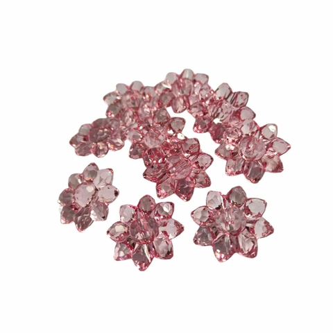 Aplique Decorativo Flor De Acrílico Rosa - 2cm.