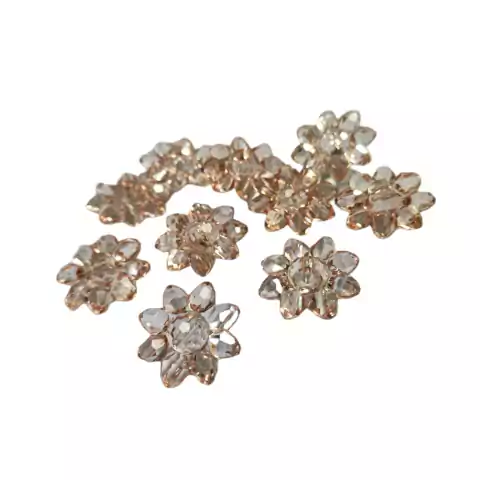 20 Apliques Decorativo Flor De Acrílico Marrom - 2cm