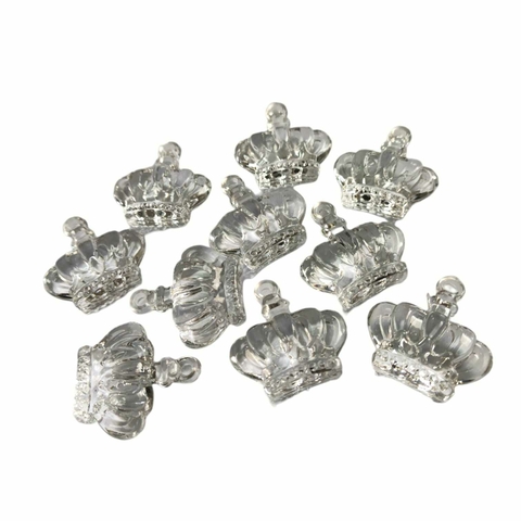 20 Coroas De Acrílico Para Chaveiro Transparente - 3cm.