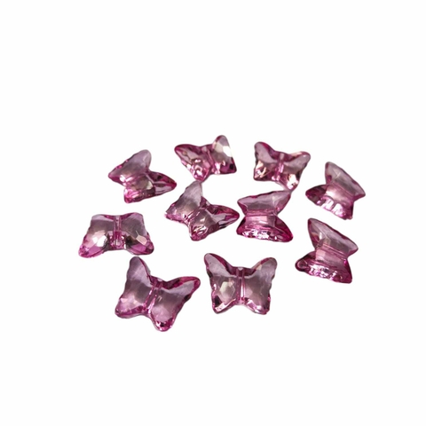 50 Mini Apliques Borboleta De Acrílico Decorativo Pink - 1cm.
