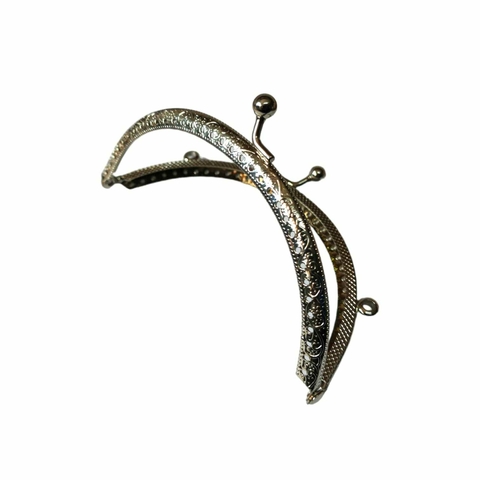 Fecho Da Vovó Furado P/ Costura Bolsa Armação Vintage 12,5cm. Redondo Níquel