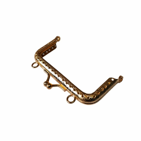 Fecho Da Vovó Furado P/ Costura Bolsa Armação Vintage 9cm. Quadrado Dourado