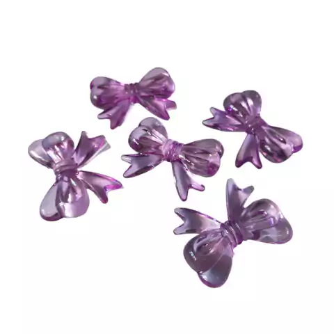 10 Laços Acrílico Lilás - 4,5cm - Decoração Enfeite