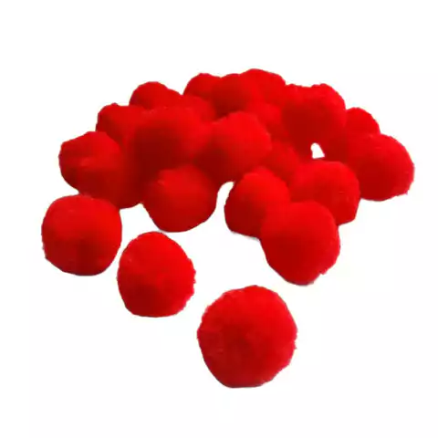 Pompom De Pelúcia Vermelho 20mm. - 25 Unidades