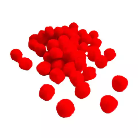 Pompom De Pelúcia Vermelho 15mm. - 50 Unidades